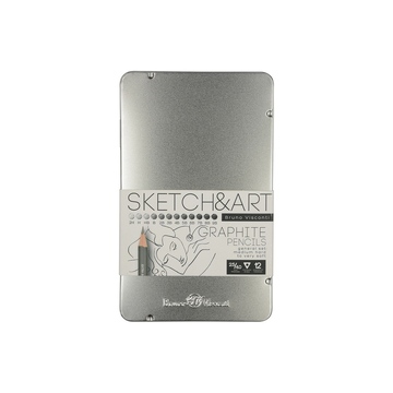 Набор из 12 чернографитовых карандашей «Sketch & Art» 2Н - 9В