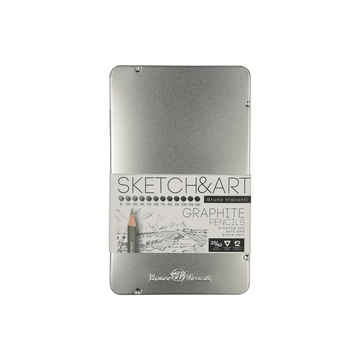 Набор из 12 чернографитовых карандашей «Sketch & Art» В - 14В