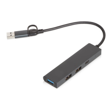 USB-хаб «Command» с коннектором 2-в-1 USB-C и USB-A, 2.0/3.0