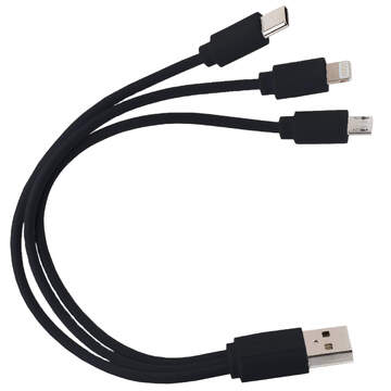 Кабель USB 3 в 1 (Micro, Type-C, Lightning) Черный 6011.08