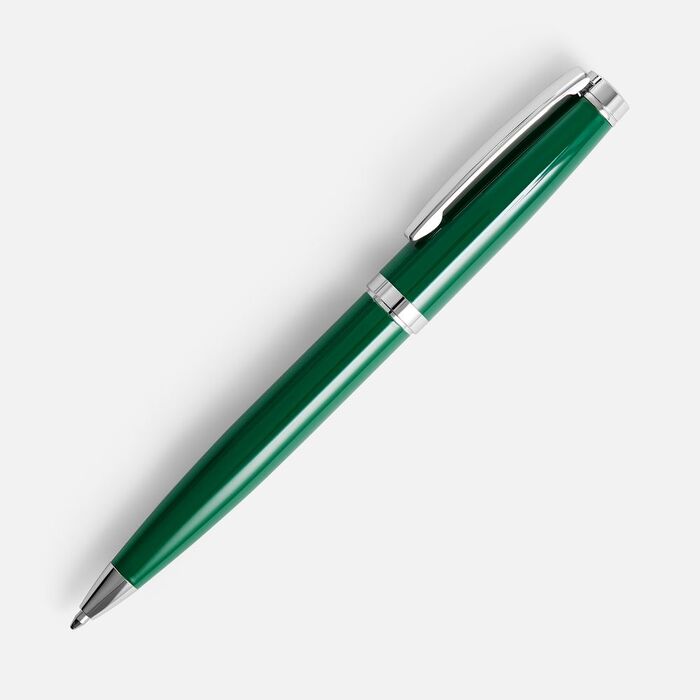 Ручка шариковая Letra Chrome, глянцевая, темно-зеленая