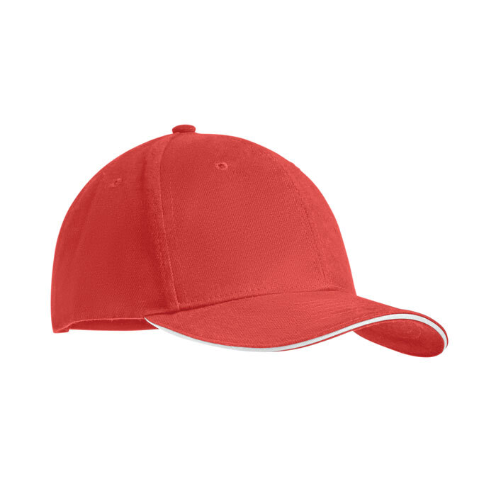 Brushed heavy cotton 6 panel Ba красно-белый