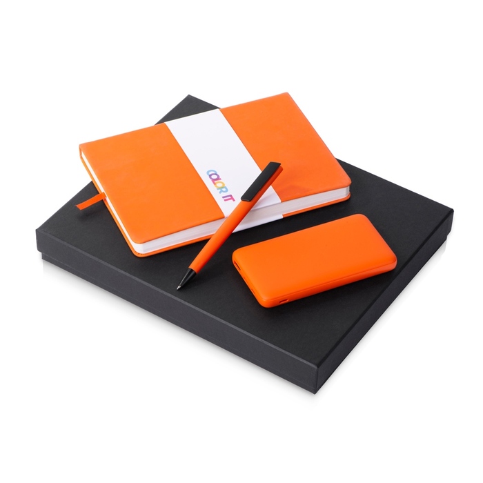 Подарочный набор «COLOR IT» c блокнотом, ручкой и повербанком, 10000 mAh