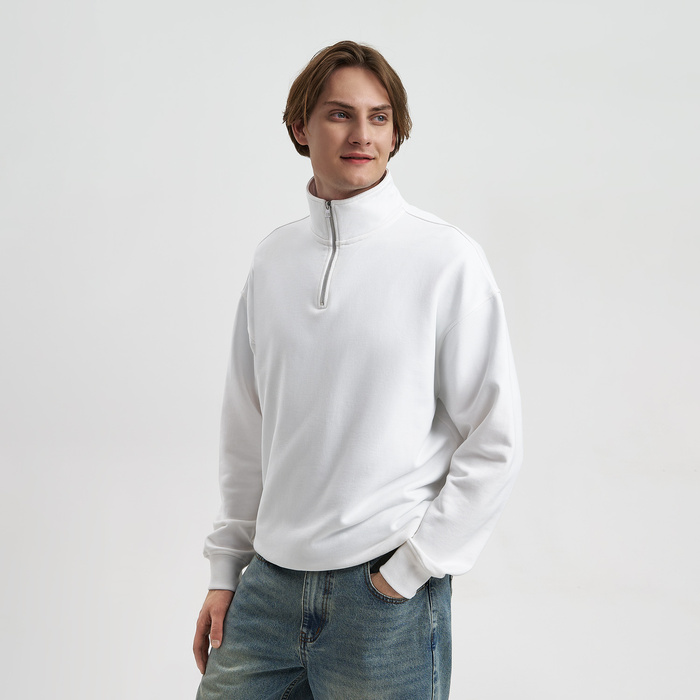 Толстовка на молнии унисекс Флоу (Flow), белая, размер 5XL/6XL