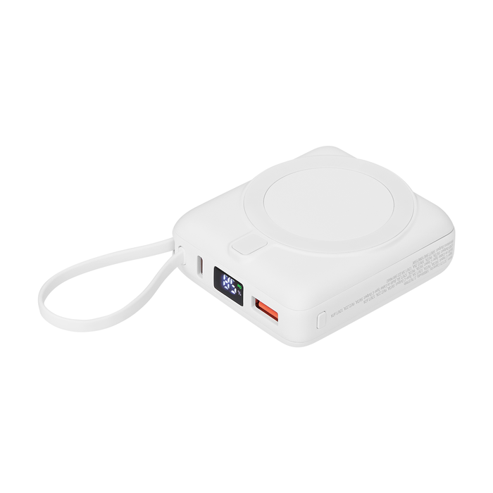 Внешний аккумулятор с подсветкой Риттер PD (Ritter PD) 10000mAh с функцией беспроводной зарядки 15W, белый