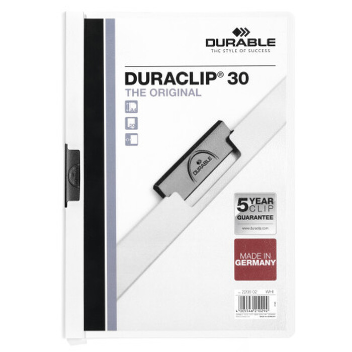 220002 Папка с клипом DURACLIP ORIGINAL 30 белая