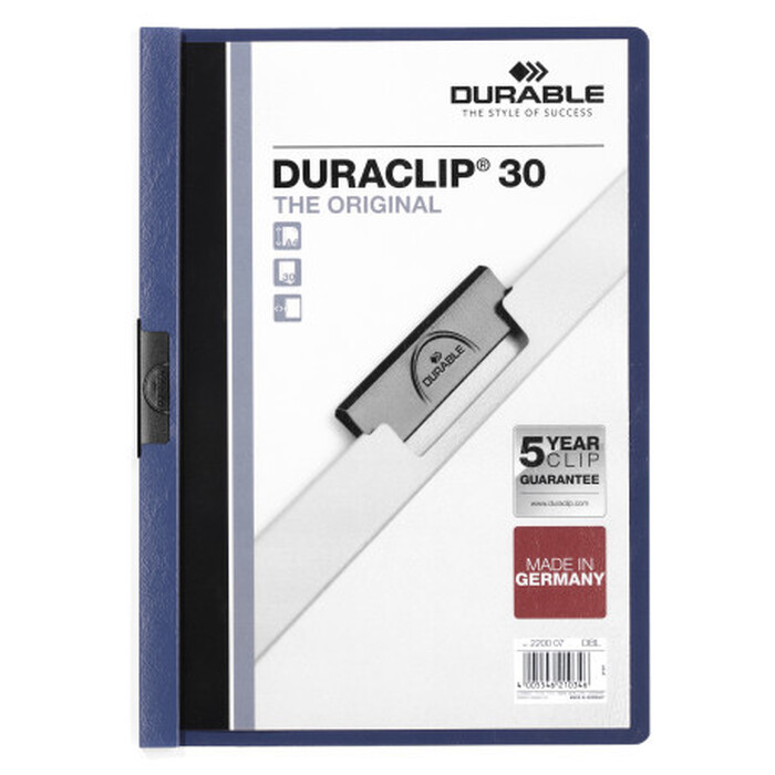 220007 Папка с клипом DURACLIP ORIGINAL 30 синяя