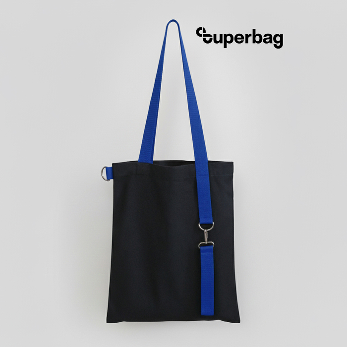Шоппер Superbag black с ремувкой 4sb (чёрный с синим)